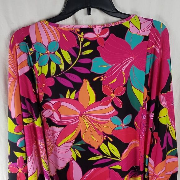Trina Turk Women's Small Pink & Orange Solar Floral Swim Cover Up - Picture 7 of 10